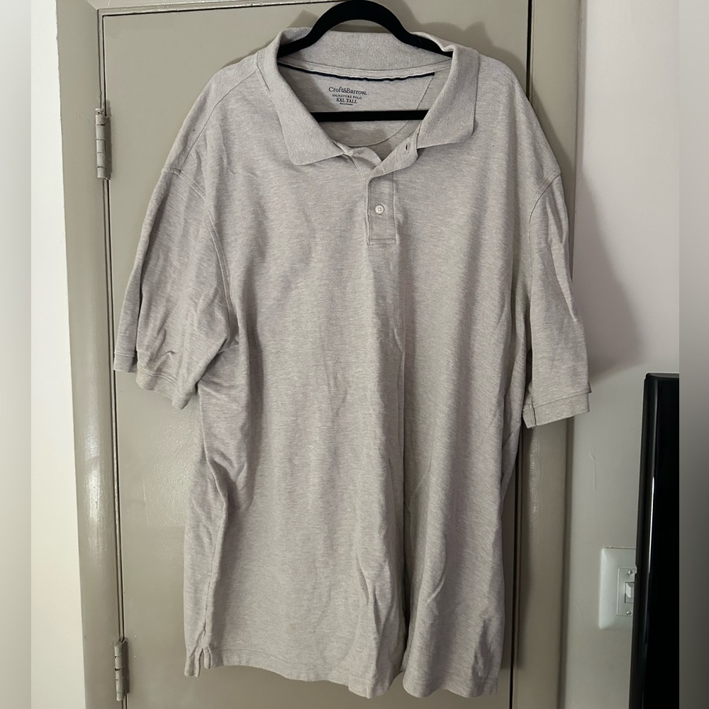 Croft&Barrow gray polo size XXLT